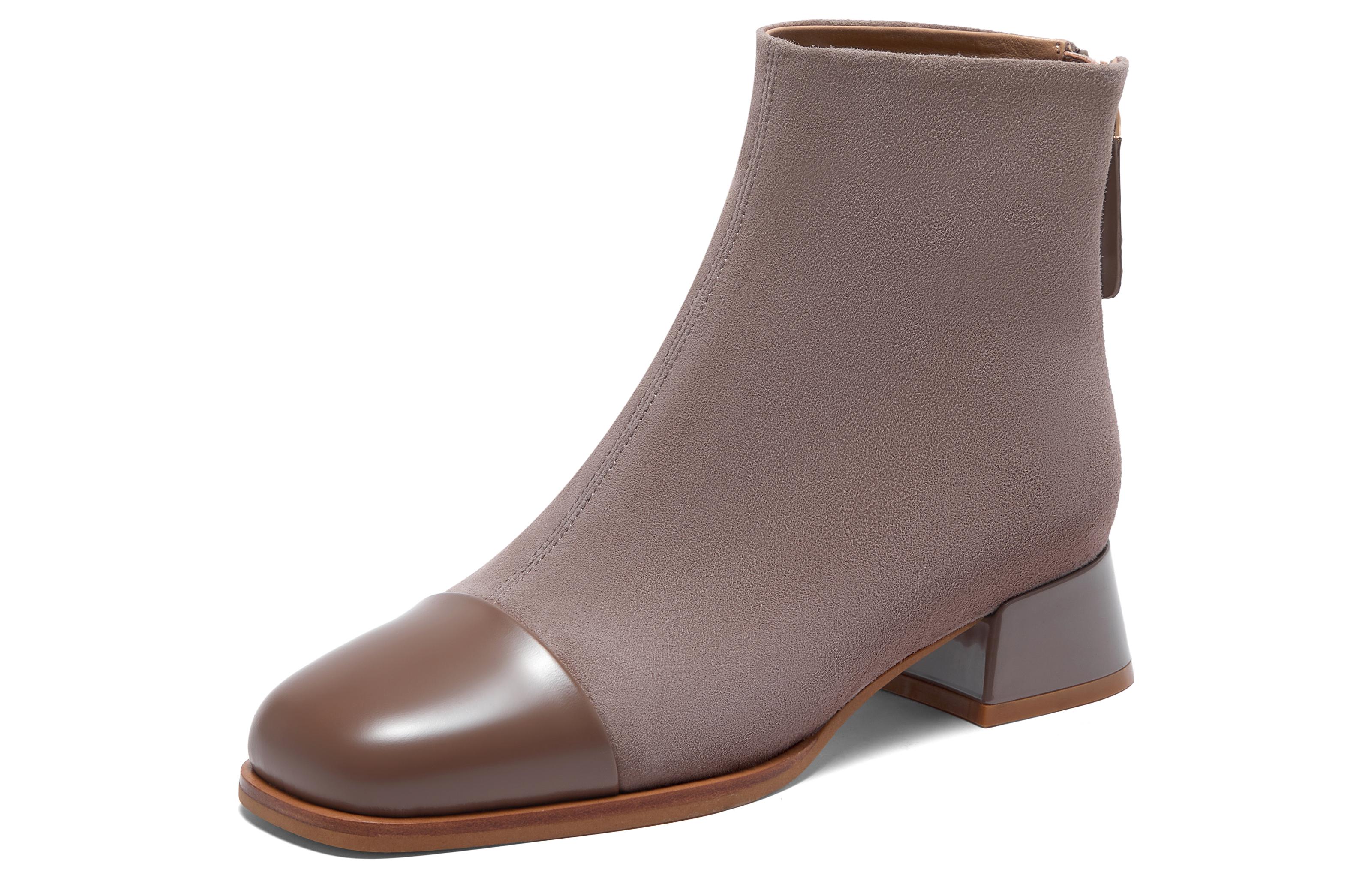 Order (W) ジョイピース「パッチワーク エラスティック アンクルブーツ 4cm」 36Z08DD3