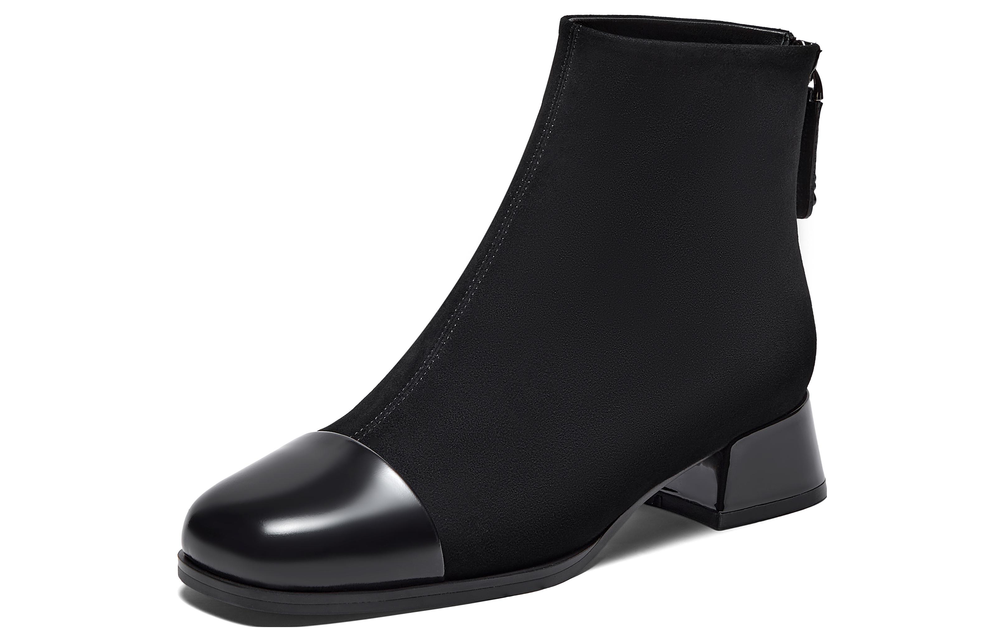 Details for (W) ジョイピース「パッチワーク エラスティック アンクルブーツ 4cm」 36Z08DD3