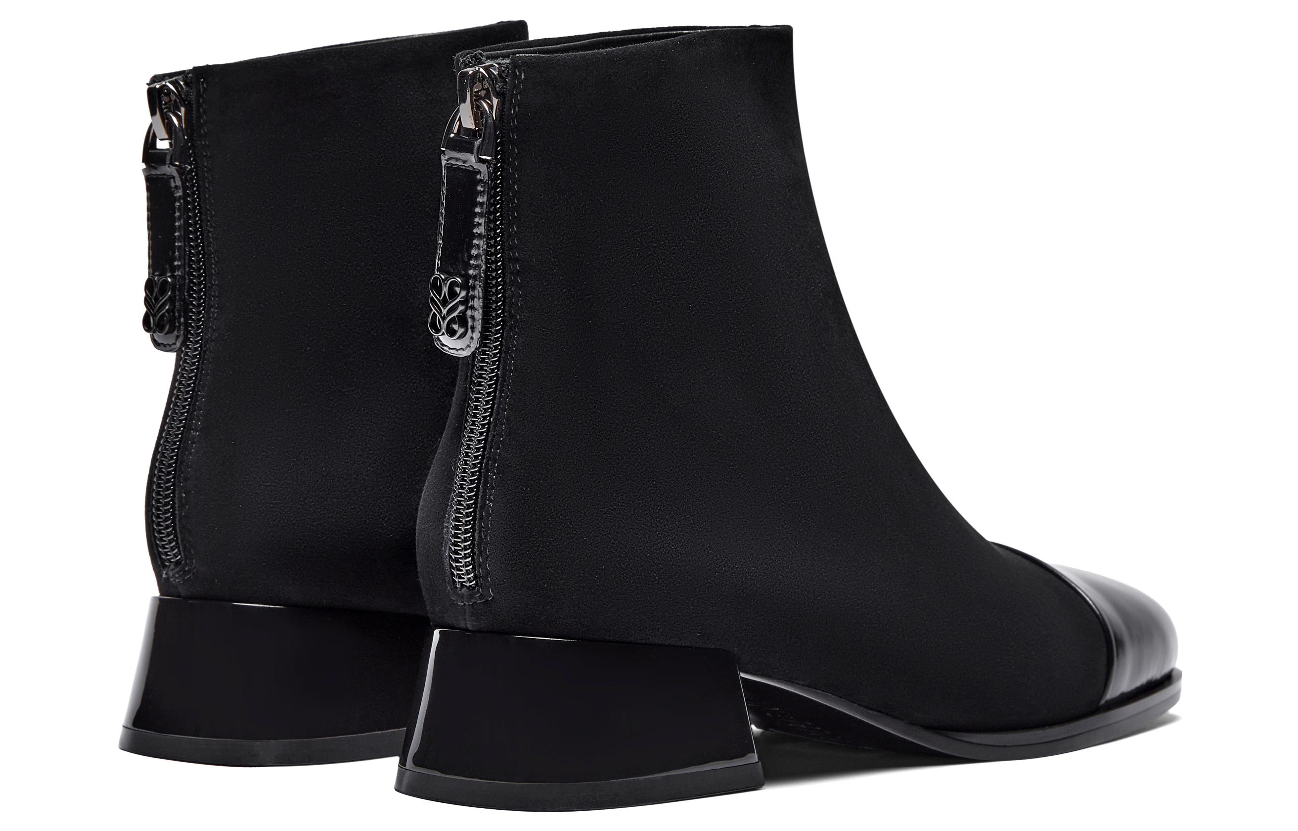 Cheap (W) ジョイピース「パッチワーク エラスティック アンクルブーツ 4cm」 36Z08DD3