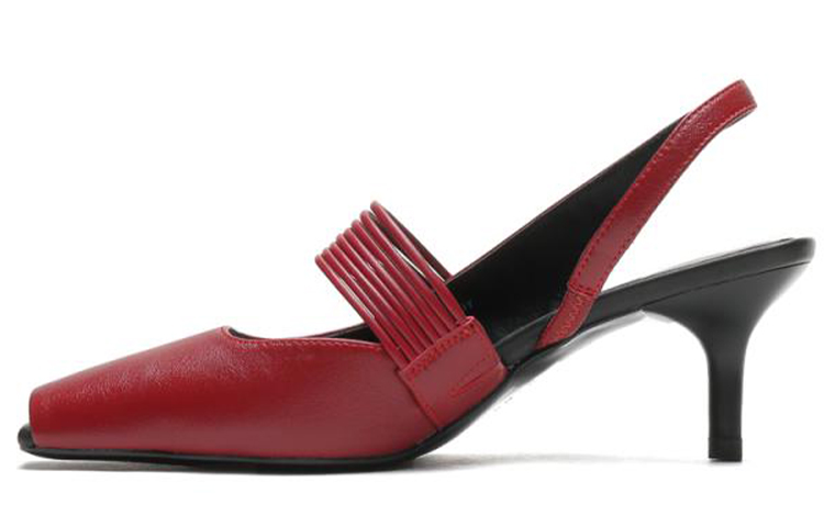 (W) Joypeace 'Red Black Peep-Toe Heels'