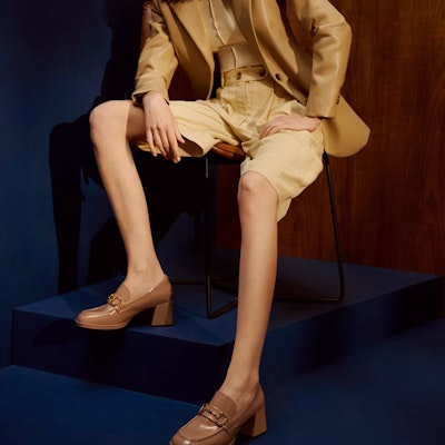 (W) Joypeace 'Kasut Tumit Tebal Retro Jari Kaki Petak' 31391CA3 4