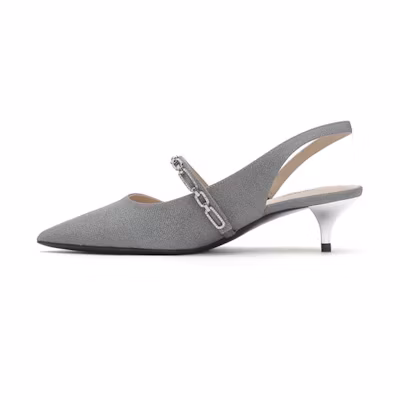 (W) Joypeace 'Shiny Cat Heel Black Silver'