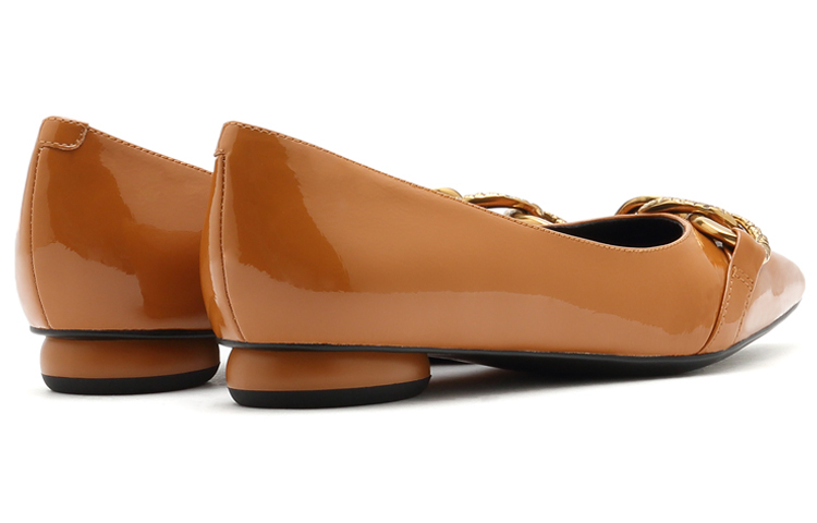 Shop (W) Joypeace「簡約現代藝術專利皮革平底鞋 - 棕色」 JZPYSK01DS1CQ1