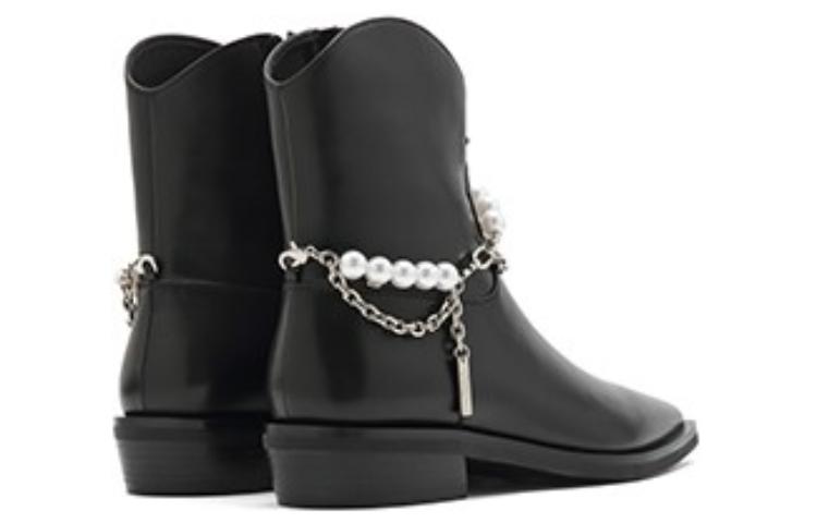 (W) Joypeace Ankle Boots 'Black' 'Sweet Cool Pearl Chunky Heel' 圖 3