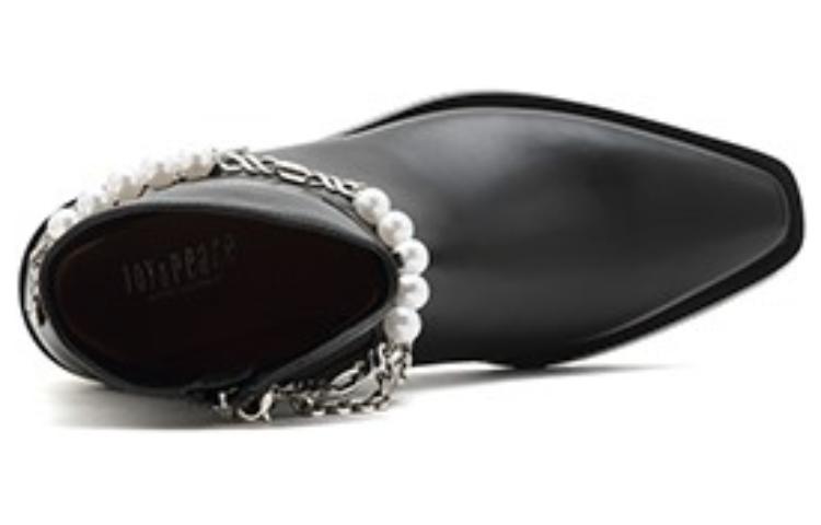 (W) Joypeace Ankle Boots 'Black' 'Sweet Cool Pearl Chunky Heel' 圖 4