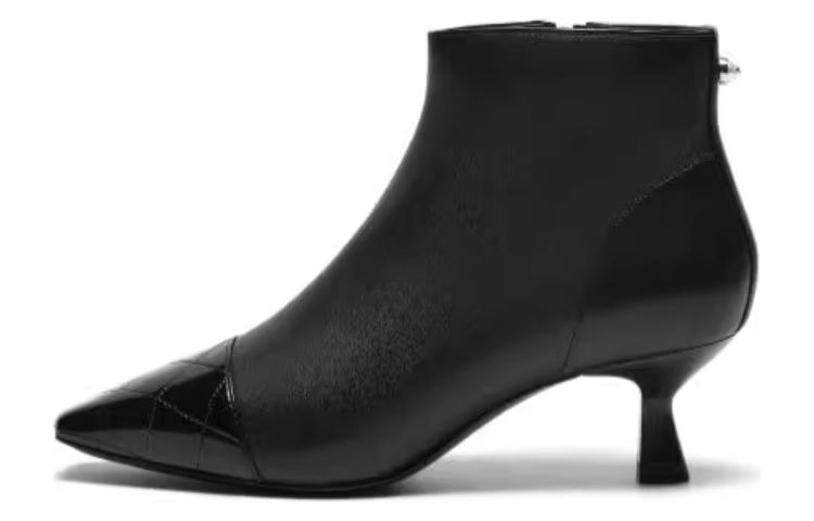 (Women) Joypeace Ankle Boots 'Leather Black' YWX23DD3