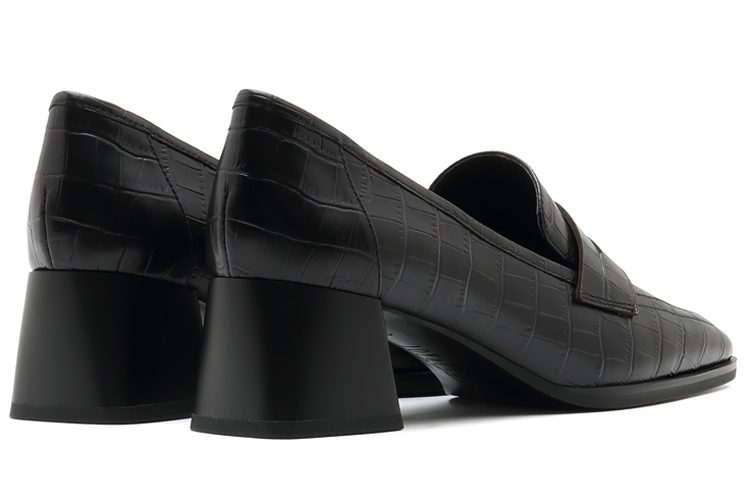 Shop (W) Joypeace Tacones Altos de Cuero Grabado en Relieve 'Negro' JZPYRX02DU1CA1