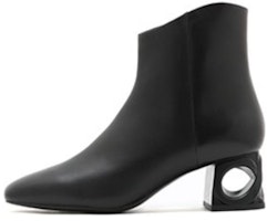 (Women) Joypeace Black 'Fashion Square Toe Block Heel Ankle Boot' ZC130DD2 (Women) Joypeace Black 'Fashion Square Toe Block Heel Ankle Boot' ZC130DD2