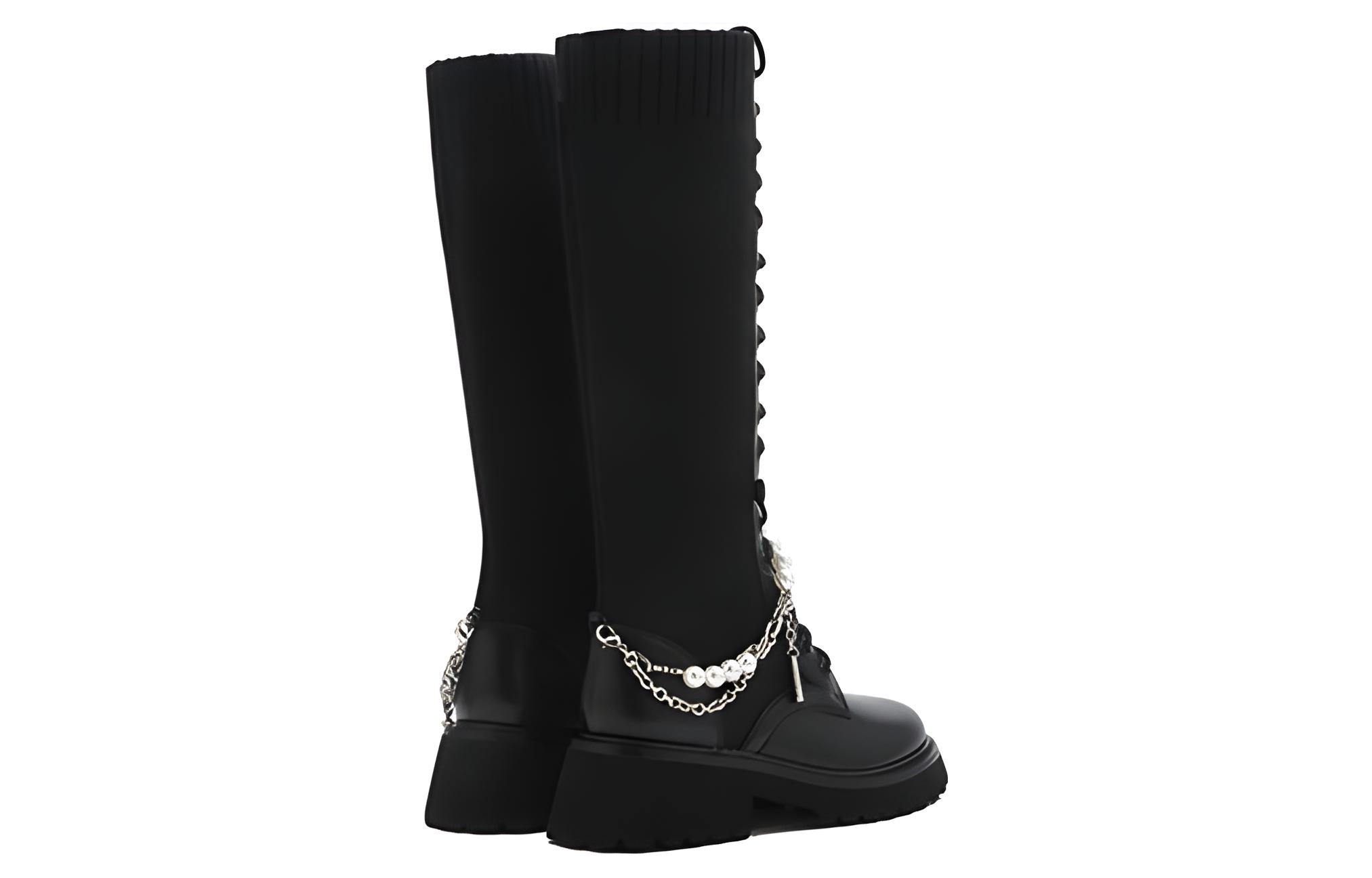 (W) Joypeace Boots 'Black' 'Pearl Chain Knight' 圖 4