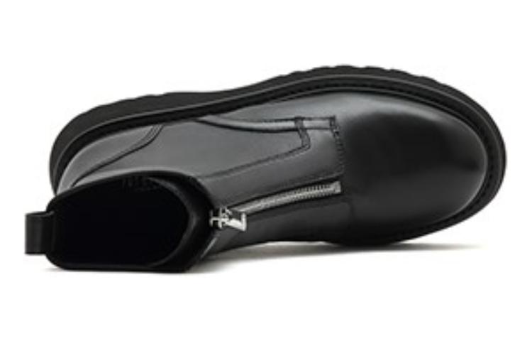 Lookbook (W) Botas Joypeace 'Cuero Negro Punta Redonda Moda Media Pantorrilla' YUC32DZ2