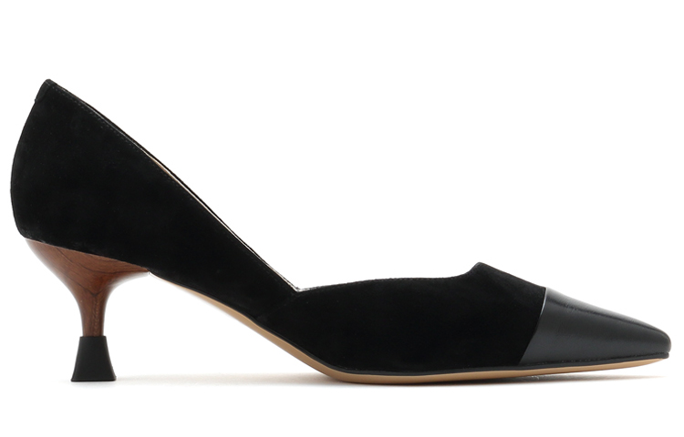 Order (W) Joypeace 黑色羊绒皮革低帮高跟鞋 JZPYRW04DU1CQ1