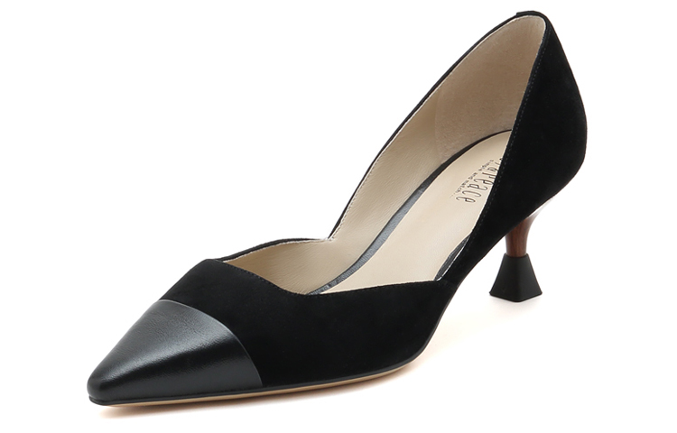 Lookbook (W) Joypeace 黑色羊绒皮革低帮高跟鞋 JZPYRW04DU1CQ1