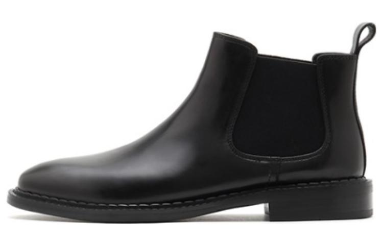 (W) Joypeace Chelsea Boots 'British Round Toe Black Leather'