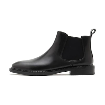 (W) Joypeace Chelsea Boots 'British Round Toe Black Leather'