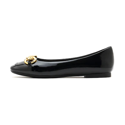 (W) Joypeace Classic Fashion Patent Leather Flats 'Black'