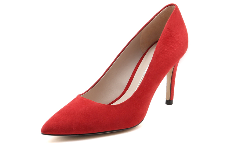 (W) Joypeace Classic Gradient Embossed Cashmere Leather High Heels 'Red' 圖 3