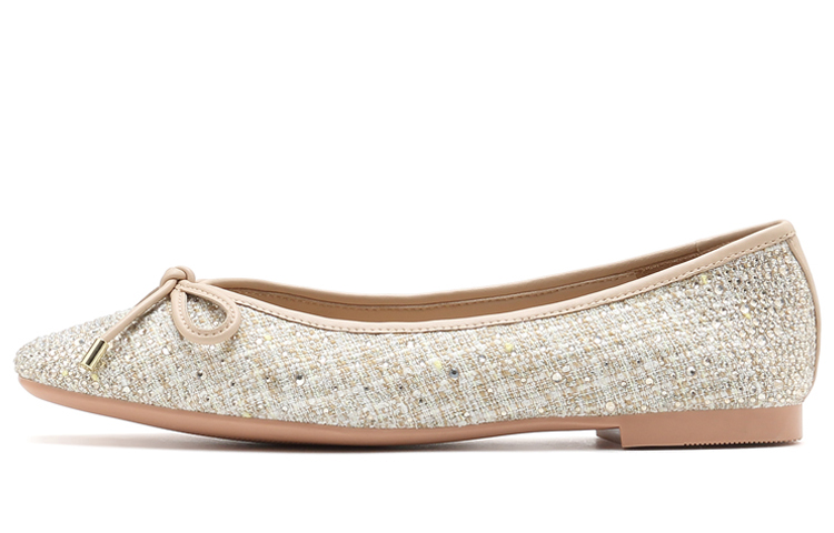 (Women) Joypeace Classic Rhinestone 'Fashion Casual Apricot Flats' J4N22-23DC1CQ1