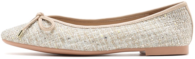 (Women) Joypeace Classic Rhinestone 'Fashion Casual Apricot Flats' J4N22-23DC1CQ1 (Women) Joypeace Classic Rhinestone 'Fashion Casual Apricot Flats' J4N22-23DC1CQ1