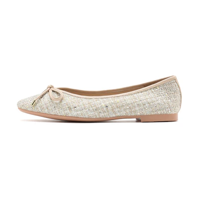 (W) Joypeace Classic Rhinestone 'Fashion Casual Apricot Flats'