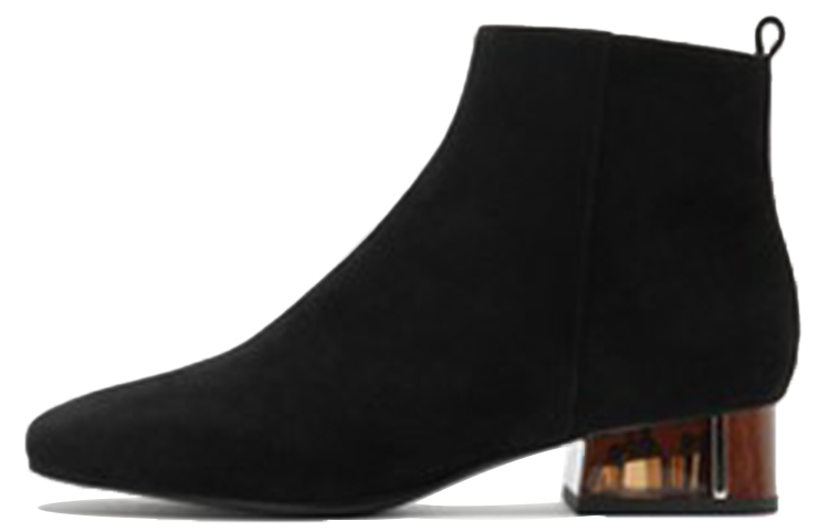 (W) Joypeace Crystal Heel Ankle Boots 'Black'