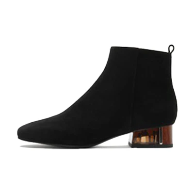 (W) Joypeace Crystal Heel Ankle Boots 'Black'
