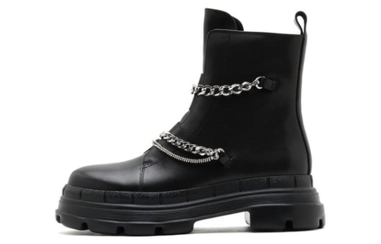 (Women) Joypeace Dr. Martens Leather Biker Boots 'Black' 'Joyce Heart' 13801DD1