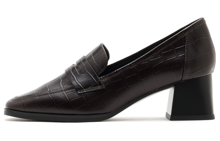 (Women) Joypeace Embossed Leather High Heels 'Brown' JZPYRX02DT1CA1