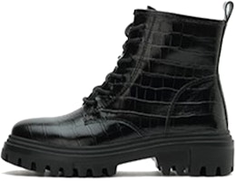 (Women) Joypeace Embossed Short Martin Boots 'Black' J4N09-36DU1DD0 (Women) Joypeace Embossed Short Martin Boots 'Black' J4N09-36DU1DD0