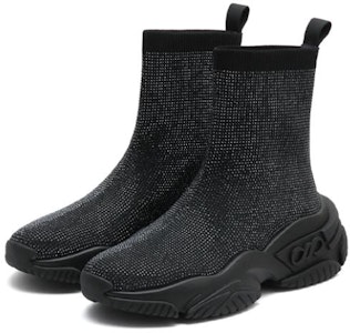 (W) 조이피스 패브릭 '블랙 샤이니 라인스톤 플랫폼 삭스 부츠' D7768DD2 Order (W) 조이피스 패브릭 '블랙 샤이니 라인스톤 플랫폼 삭스 부츠' D7768DD2