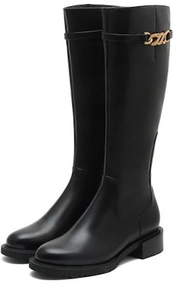 (W) 自然乐高帮靴'英伦金属扣黑色' YUJ42DG2 Order (W) 自然乐高帮靴'英伦金属扣黑色' YUJ42DG2