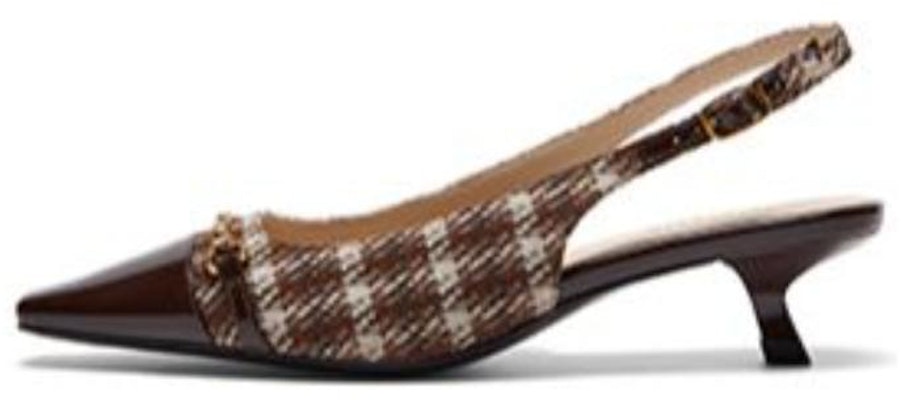 (W) Joypeace Tumit Tinggi 4cm 'Plaid Retro British' YVX09CH3 Details for (W) Joypeace Tumit Tinggi 4cm 'Plaid Retro British' YVX09CH3