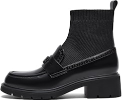 (Women) Joypeace Jumei Poetry Leather Retro 'Academy Patchwork Sock Boot' 56823DD3 (Women) Joypeace Jumei Poetry Leather Retro 'Academy Patchwork Sock Boot' 56823DD3
