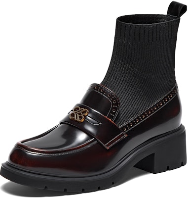 (Women) Joypeace Jumei Poetry Leather Retro 'Academy Patchwork Sock Boot' 56823DD3 Purchase (Women) Joypeace Jumei Poetry Leather Retro 'Academy Patchwork Sock Boot' 56823DD3