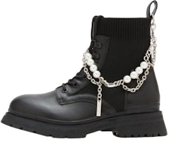 (Women) Joypeace Leather Ankle Martin Boots 'Fashion Pearl' 08021DD2 (Women) Joypeace Leather Ankle Martin Boots 'Fashion Pearl' 08021DD2