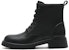 (Women) Joypeace Leather Black 'Street Chunky Heel Minimalist Martin Boot' 60381DD2