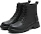(Women) Joypeace Leather Black 'Street Chunky Heel Minimalist Martin Boot' 60381DD2