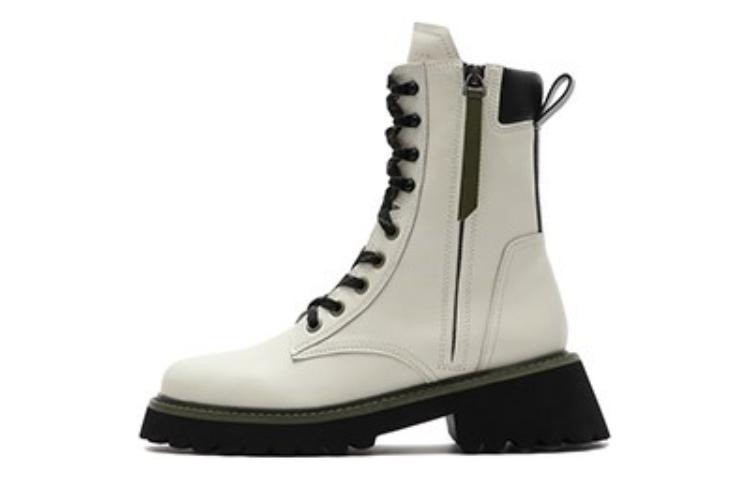 (Women) Joypeace Leather Boots 'Lightweight Platform Fashion Mid-Calf Martin' YQB30DZ2