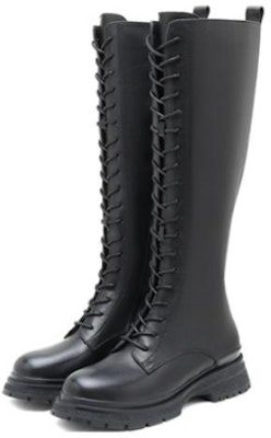 (Women) Joypeace Leather High-Top Platform Boots 'British Black' 08-36DG1 Lookbook (Women) Joypeace Leather High-Top Platform Boots 'British Black' 08-36DG1