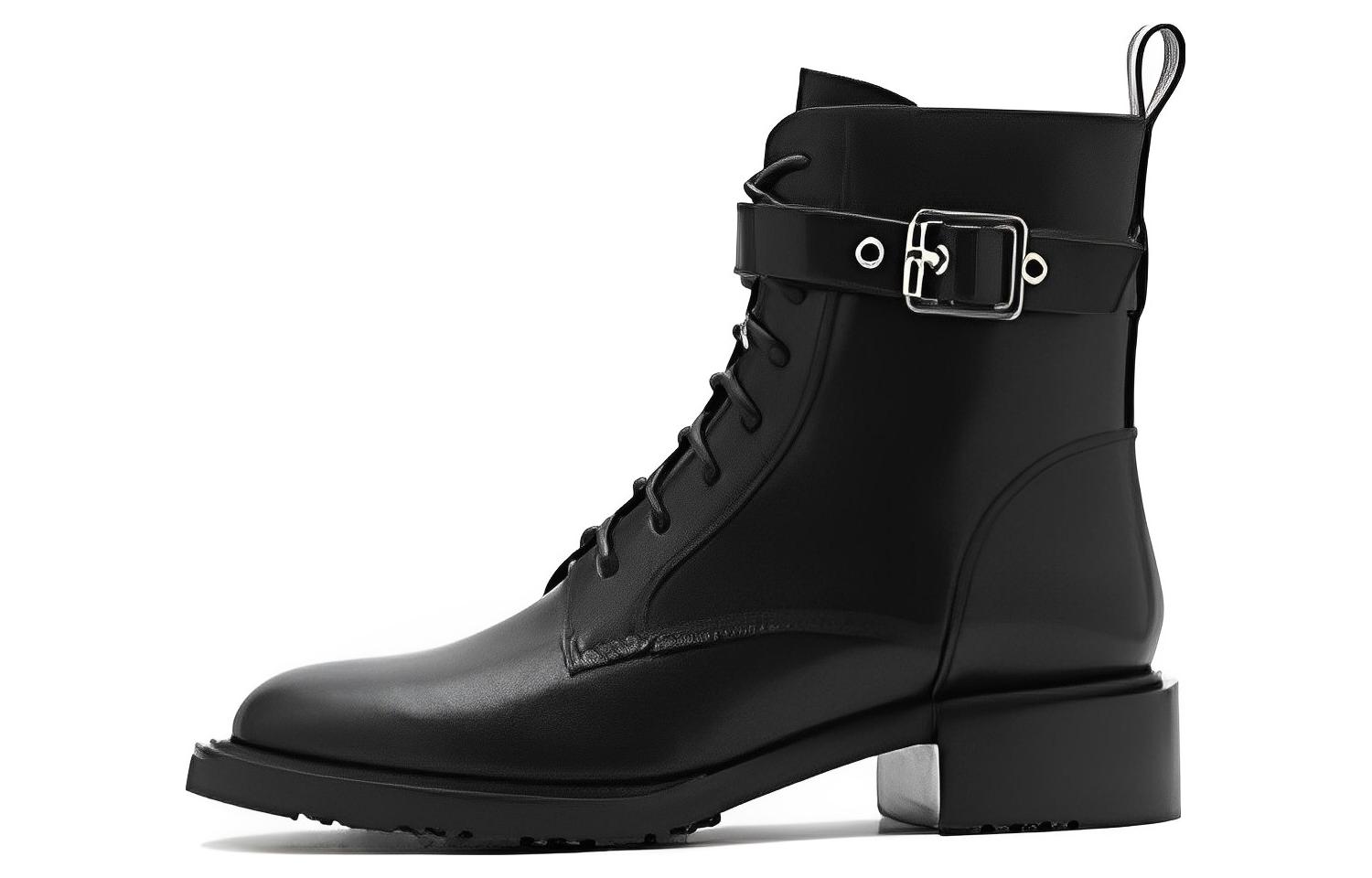 Buy (W) Joypeace皮革馬丁靴「黑色」英式粗跟工作靴 25987DD2