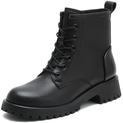 (Women) Joypeace Leather Martin Boots 'Black Casual Round Toe' 60381DD3 Buy (Women) Joypeace Leather Martin Boots 'Black Casual Round Toe' 60381DD3