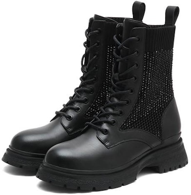 (Women) Joypeace Leather Martin Boots 'Black Glitter Patchwork' 10856DZ2 Lookbook (Women) Joypeace Leather Martin Boots 'Black Glitter Patchwork' 10856DZ2