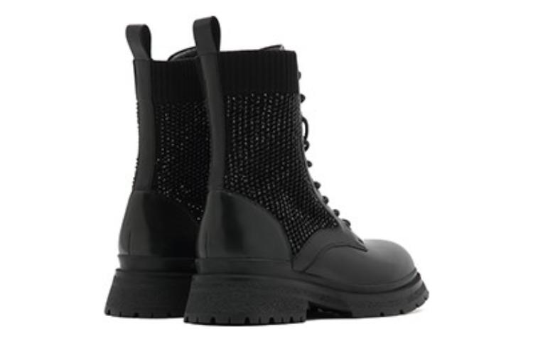 Purchase (W) 조이피스 가죽 마틴 부츠 '블랙 글리터 패치워크' 10856DZ2