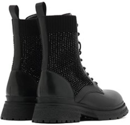 (Women) Joypeace Leather Martin Boots 'Black Glitter Patchwork' 10856DZ2 Purchase (Women) Joypeace Leather Martin Boots 'Black Glitter Patchwork' 10856DZ2