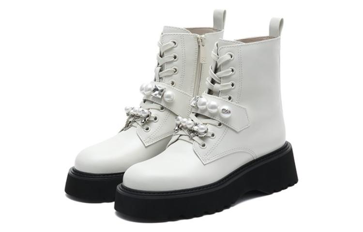 Order (W) But Martin Pertengahan Kaki Kulit Joypeace 'Gancu Mutiara Fesyen Berkilau' YUC31DZ2