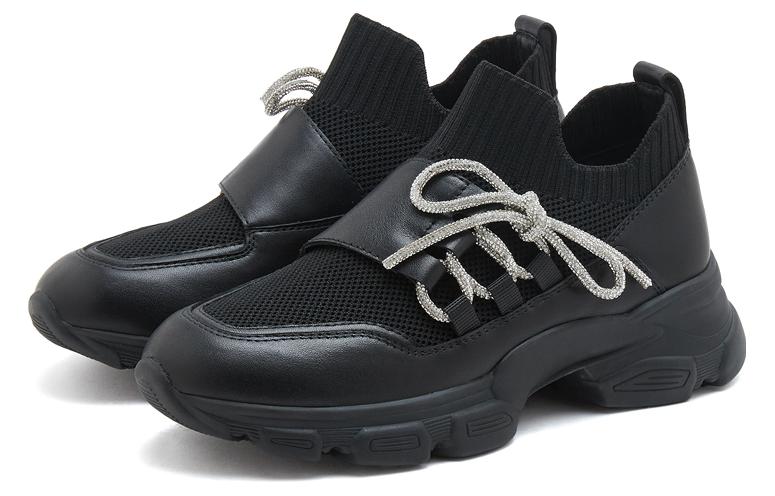 Order (W) 乐邦黑色时尚老爹鞋 皮料一脚蹬 03939AM3