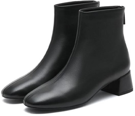(Women) Joypeace Leather Square Toe Chunky Heel Ankle Boot 'Fashion' J3251DD2 Sizing (Women) Joypeace Leather Square Toe Chunky Heel Ankle Boot 'Fashion' J3251DD2