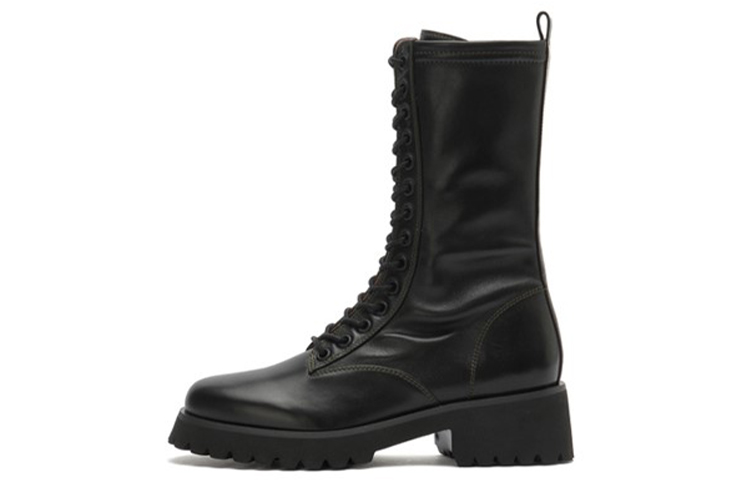 (Women) Joypeace Mid Top Martin Boots 'Pure Black' JZPYQB33DU1DS0