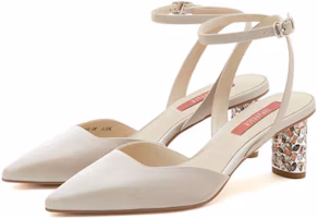 Lookbook (W) Joypeace Hak Tinggi Pink Kulit Toe Runcing Slingback 'Siluet Berkilau' YRW42AH3