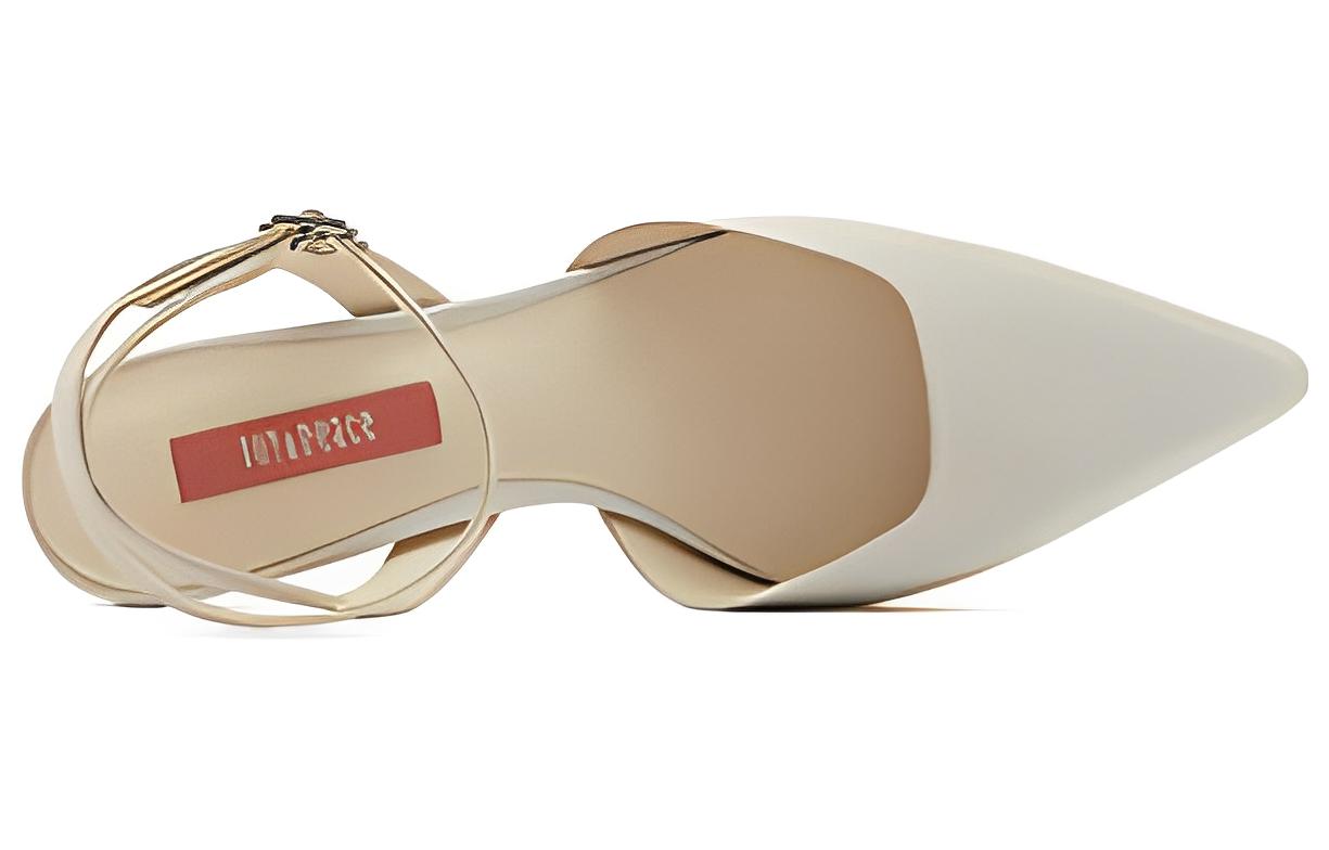 Shop (Women) Joypeace Pink Leather Pointed Toe Slingback High Heels 'Shimmering Silhouette' YRW42AH3