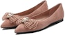 (W) Joypeace Kasut Flat Hujung Runcing 'Sweet Butterfly Knot Nude Pink' J3N068-1DK1AQ1